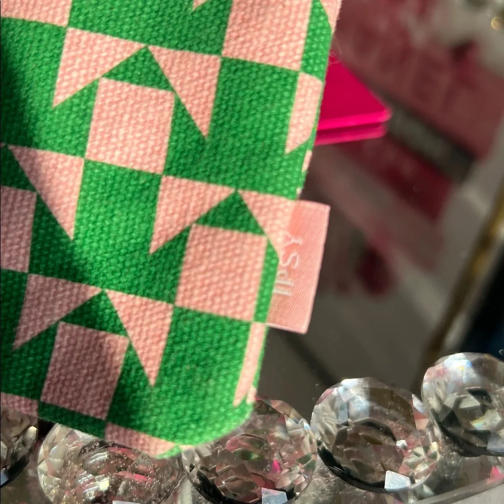 ipsy Green and Pink Patterned Cosmetic Bag